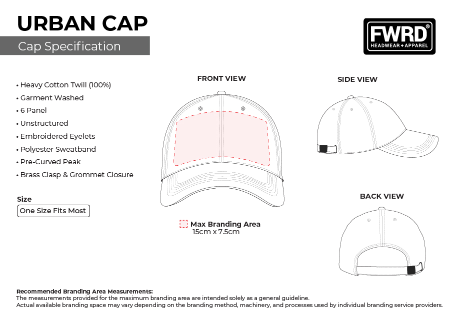 Urban Cap 8 urban cap sizeguide